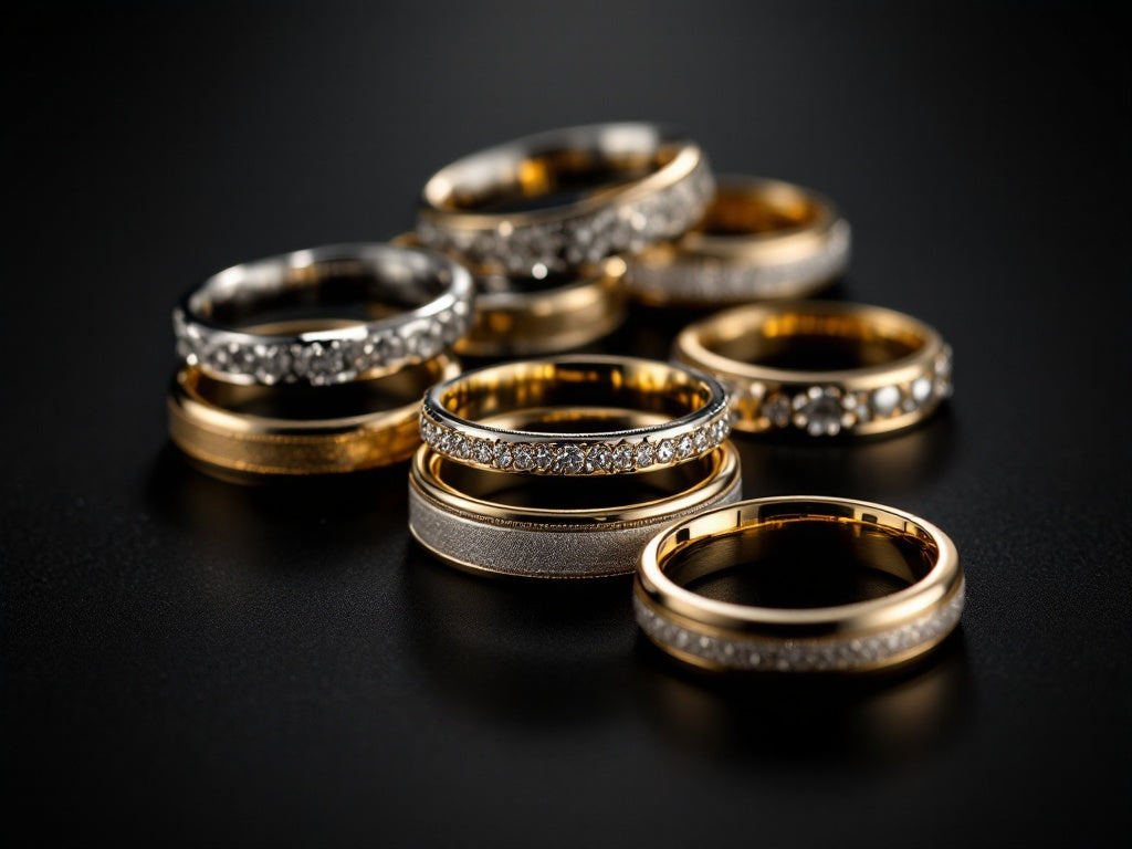 Handcrafted luxury wedding rings collection by Dimitrios Creations NYC, featuring ethical diamond and gold bands