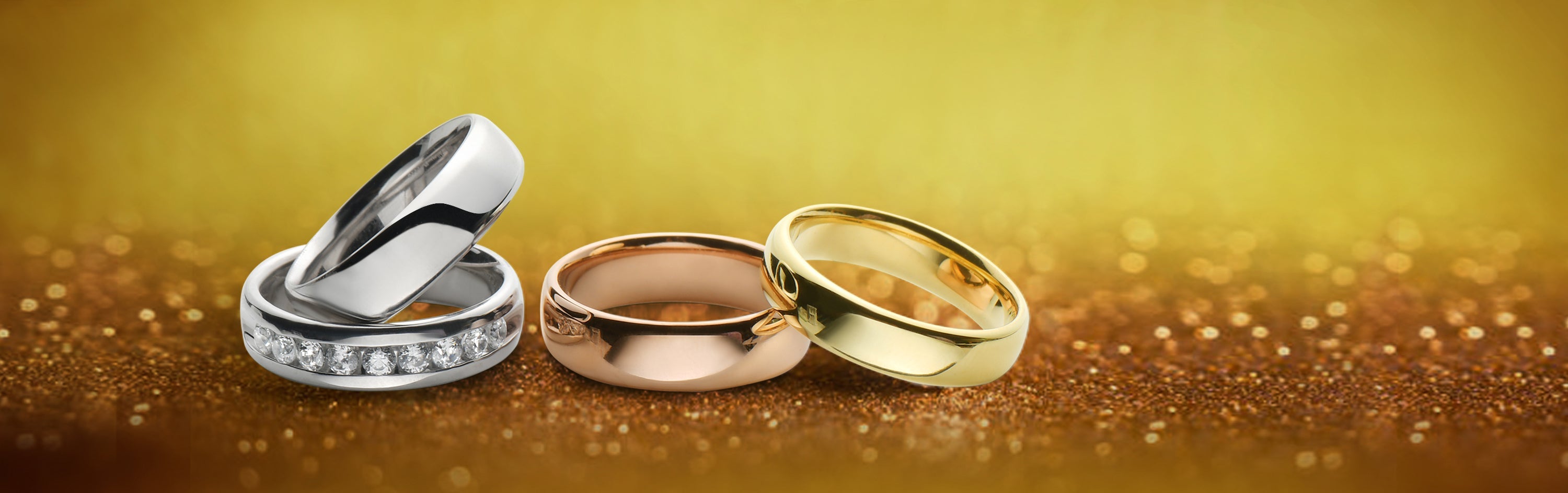 Custom-designed wedding band set featuring unique designs and premium craftsmanship.