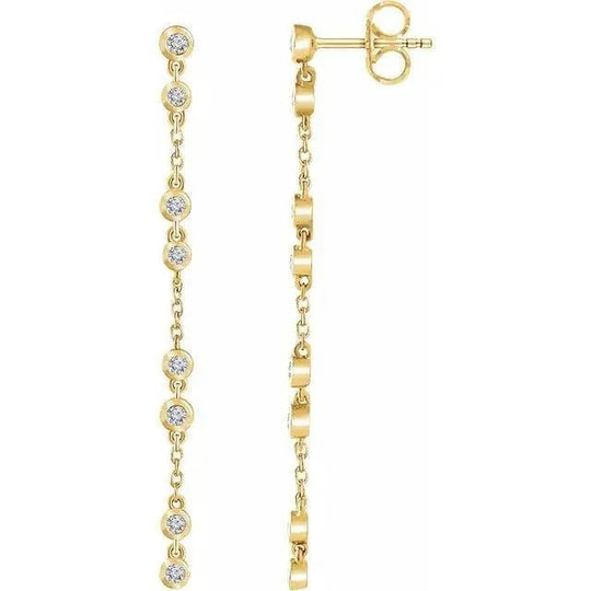 Elegant gold diamond drop earrings for women