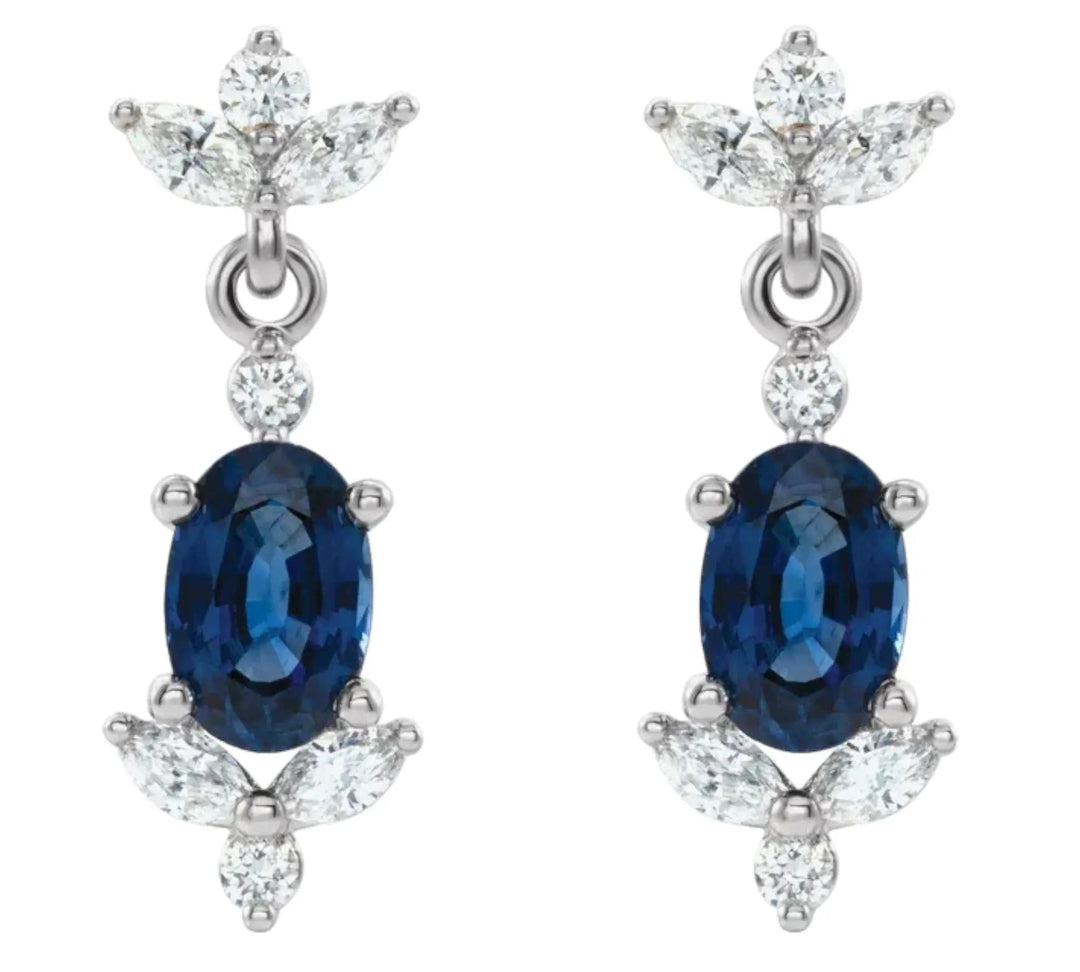 Unique blue sapphire diamond earrings perfect for formal occasions