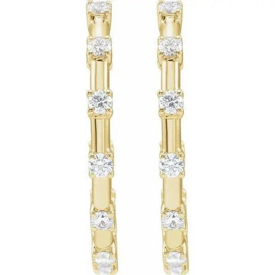 Elegant rose gold diamond hoop earrings for women