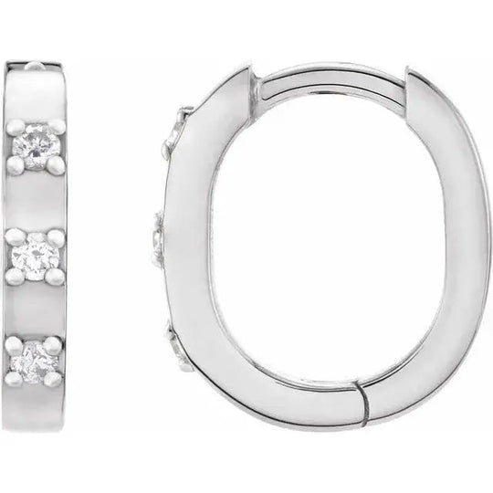 White gold diamond hoop earrings with timeless sparkle