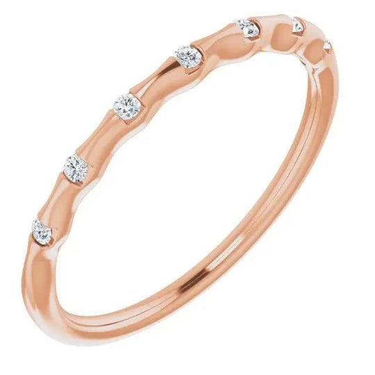 Sophisticated rose gold stackable diamond ring for women