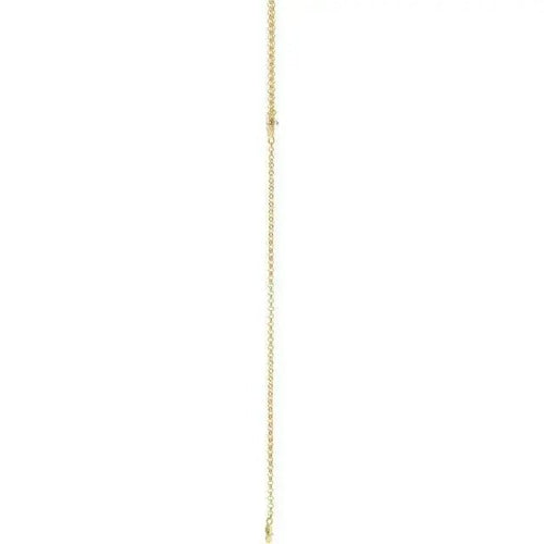 Close-up of Y-shaped diamond necklace with solid gold chain