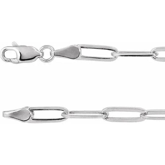 Elegant white gold bracelet with 2.5mm paperclip design