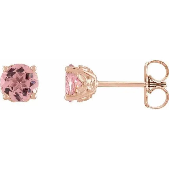 Handcrafted rose gold pink gemstone earrings for gifting