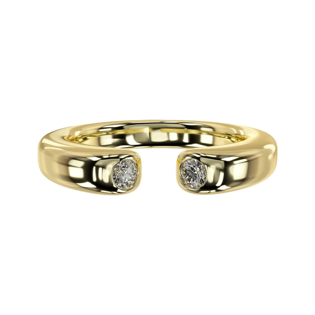 Astra diamond open ring in polished gold with VS clarity diamonds by Dimitrios Creations