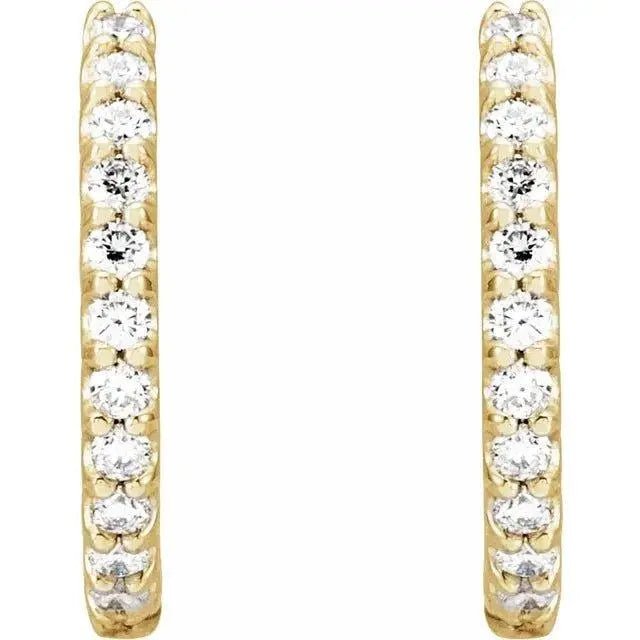 Elegant gold hoop earrings with diamonds for women