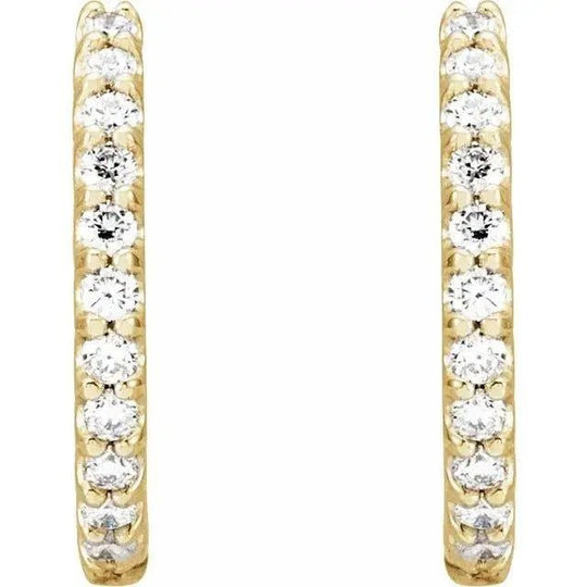 Elegant gold hoop earrings with diamonds for women