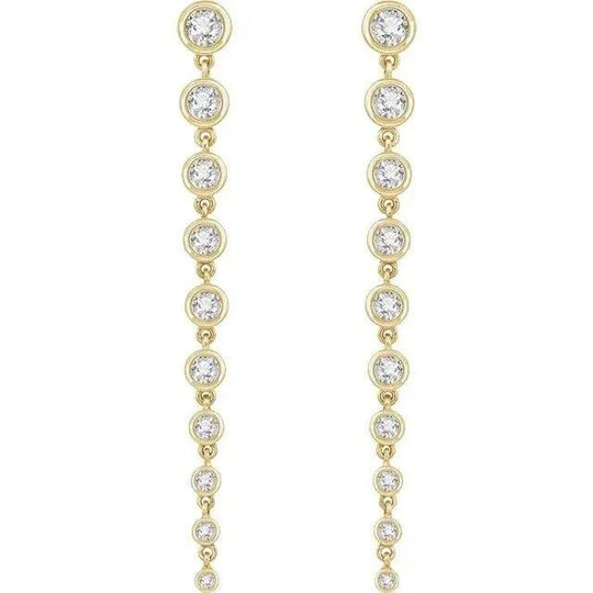 Close-up of 1.75–2.0 carat lab-grown diamond earrings in a classic drop style