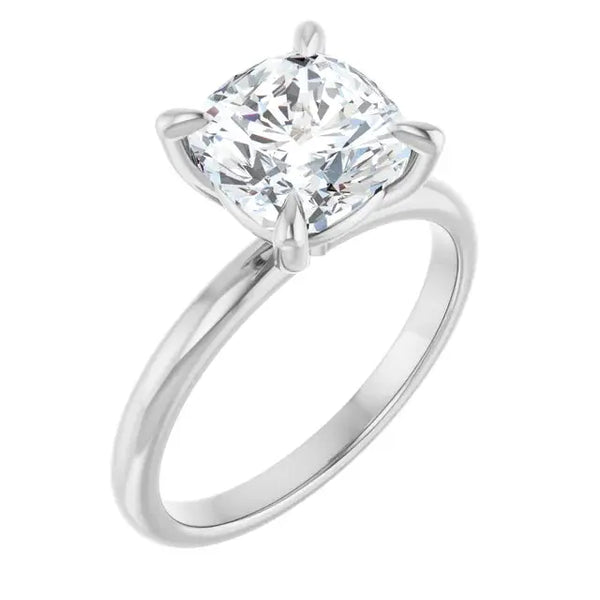 2 CT Cushion-Cut Diamond Engagement Ring