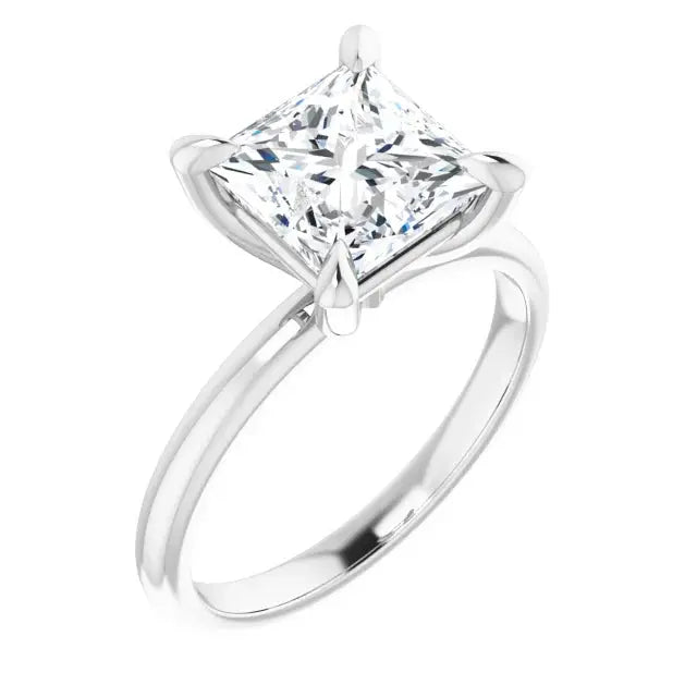 2 CT Square Diamond Solitaire Engagement Ring Dimitrios Creations