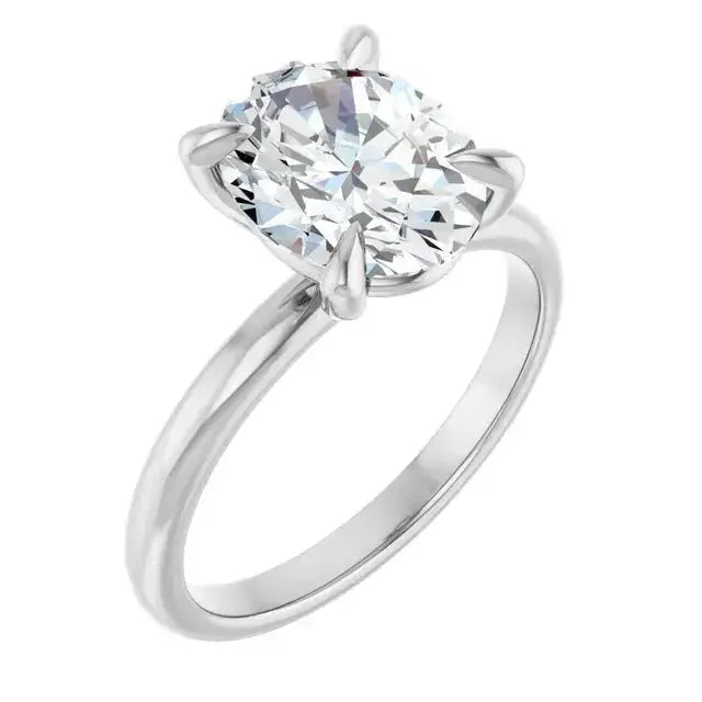 14K gold oval diamond solitaire engagement ring by Dimitrios Creations