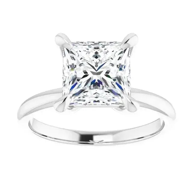 Handcrafted square diamond engagement ring by Dimitrios Creations