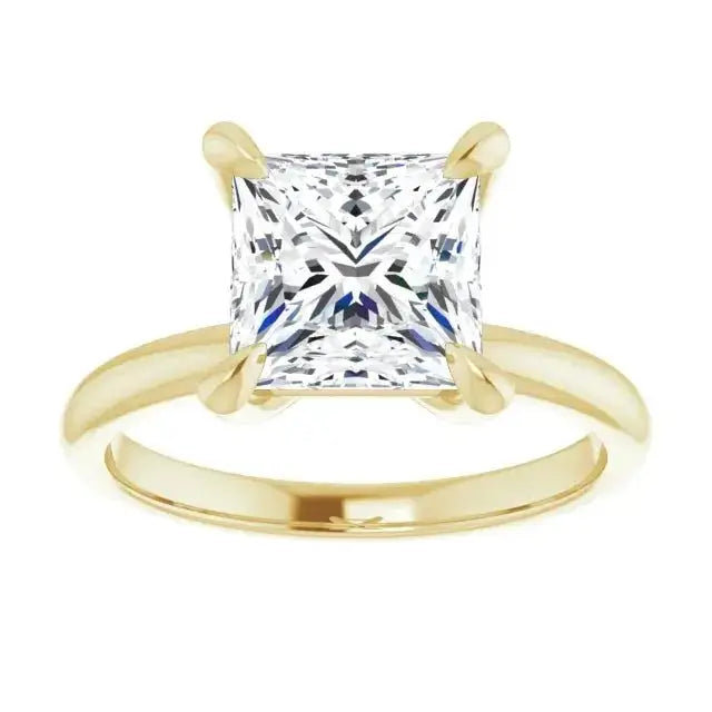 Modern square cut diamond ring in gold by Dimitrios Creations