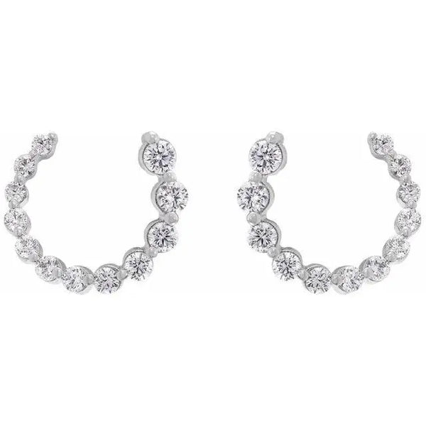 14K Gold Diamond Circle Earrings – Elegant Hoop Studs for Timeless Style - 4