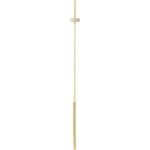 14K Gold Diamond Lariat Necklace – 1/4 Carat Y-Shaped Elegance - 2