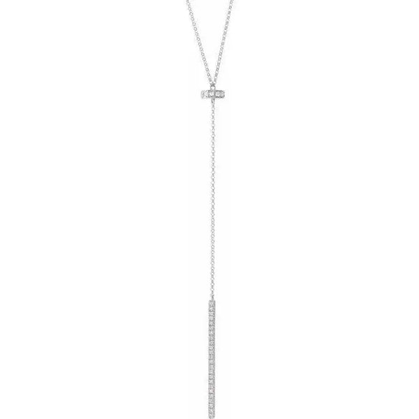 14K Gold Diamond Lariat Necklace – 1/4 Carat Y-Shaped Elegance - 4