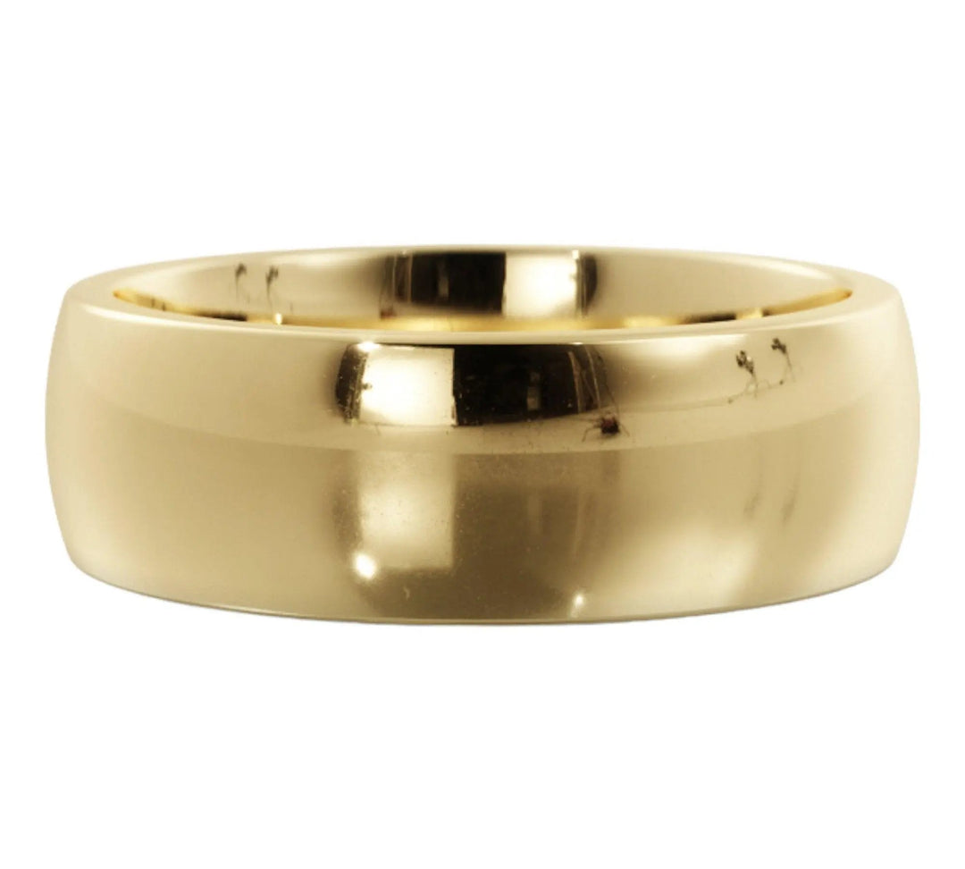 14k gold 5mm polished lightweight wedding band with comfort fit in white gold.