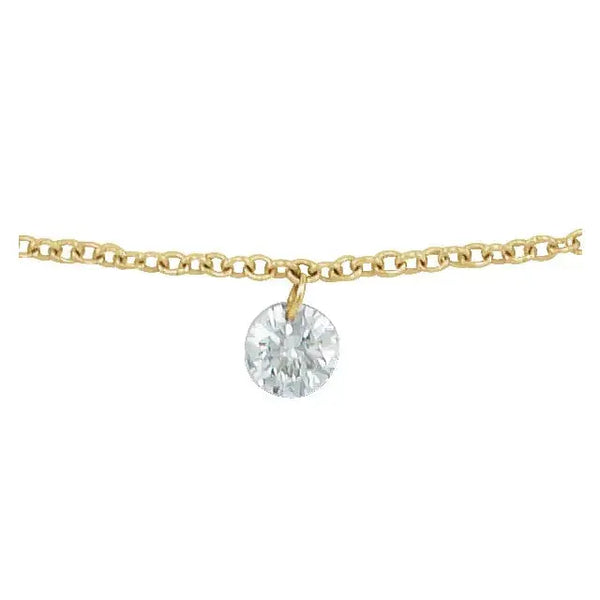 Drilled Diamond Necklace – 1/6ct 14K Gold - 4