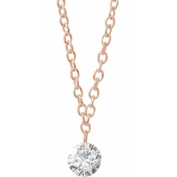 Drilled Diamond Necklace – 1/6ct 14K Gold