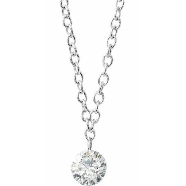 Drilled Diamond Necklace – 1/6ct 14K Gold - 2