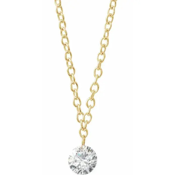 Drilled Diamond Necklace – 1/6ct 14K Gold - 3