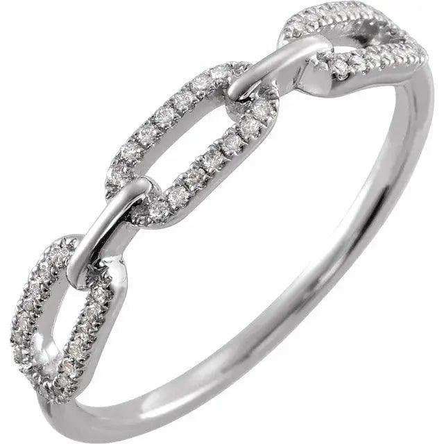 Link Diamond Ring 1/6ct in Silver Jimmy Leon Fine Jewelry