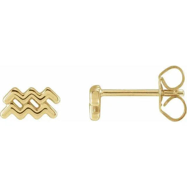 Pisces Zodiac Earrings – Gold Jewelry - 2