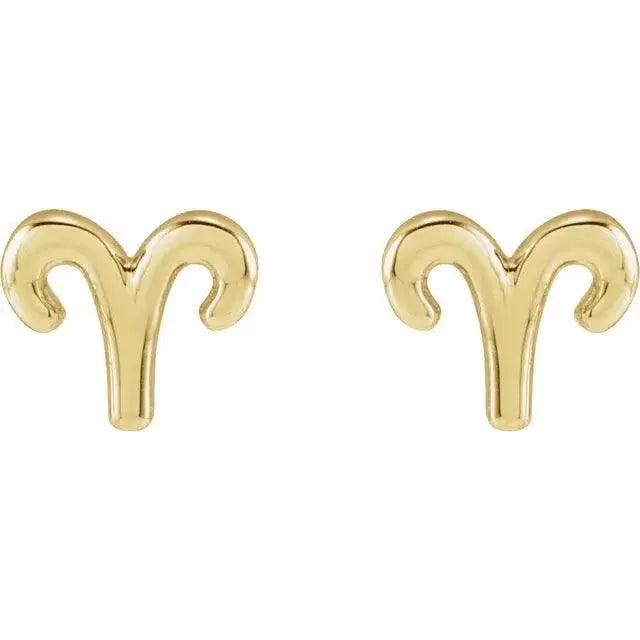 Aries Zodiac Earrings in 14k Gold Jimmy Leon Fine Jewelry