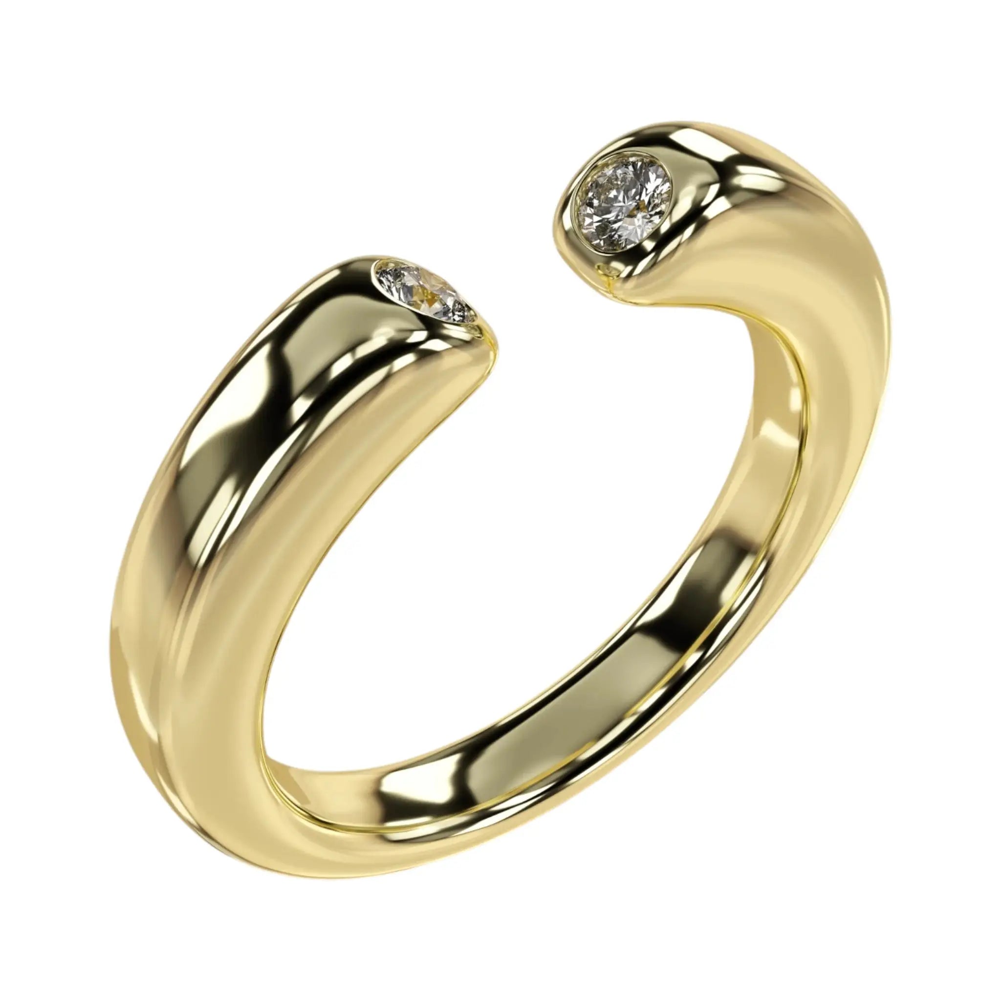 Side view of Astra open diamond ring crafted in gold by Dimitrios Creations