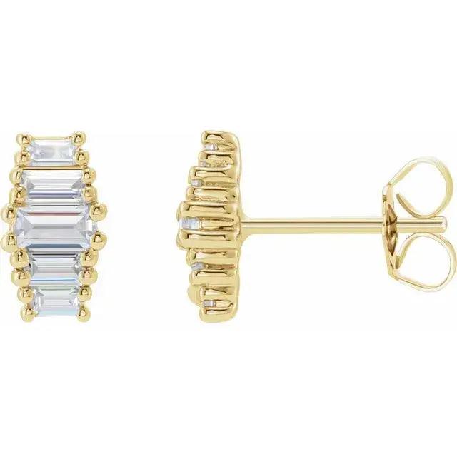 Baguette Earrings Lab Grown Diamonds in 14k Gold Jimmy Leon Fine Jewelry