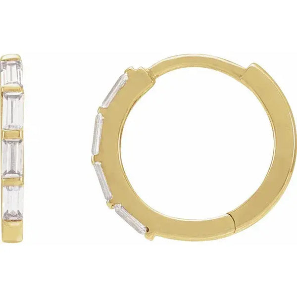 Baguette Lab-Grown Diamond Hoop Earrings – 14K Gold