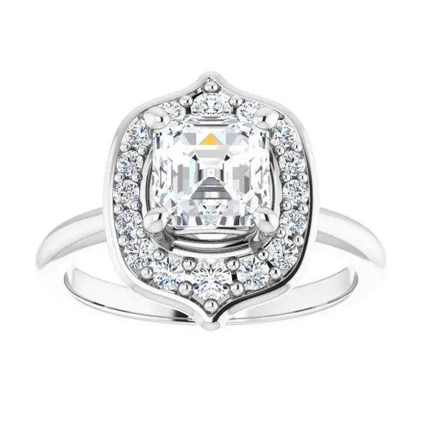 Blooming Pinpoint Flower Engagement Ring – Asscher Diamond