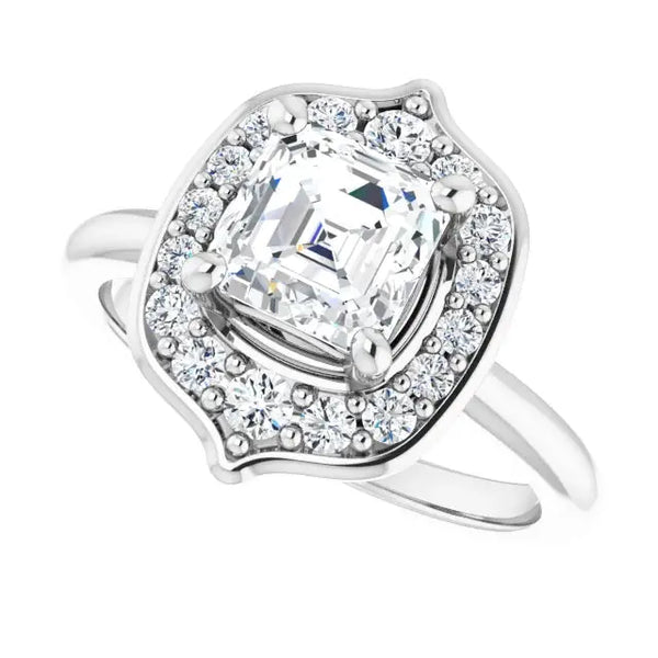 Blooming Pinpoint Flower Engagement Ring – Asscher Diamond - 2