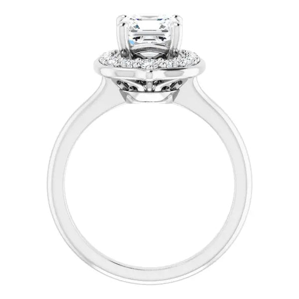 Blooming Pinpoint Flower Engagement Ring – Asscher Diamond - 4