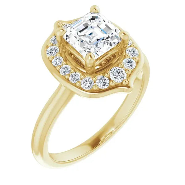 Blooming Pinpoint Flower Engagement Ring – Asscher Diamond - 5