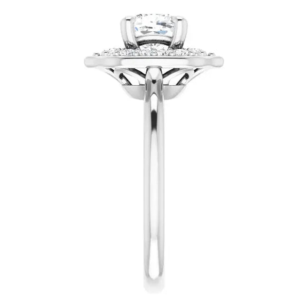 Blooming Pinpoint Flower Engagement Ring – Cushion Diamond - 3