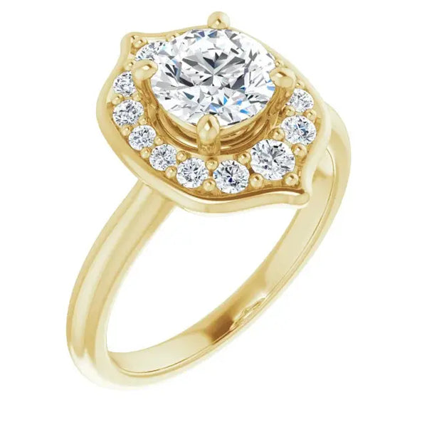 Blooming Pinpoint Flower Engagement Ring - 5