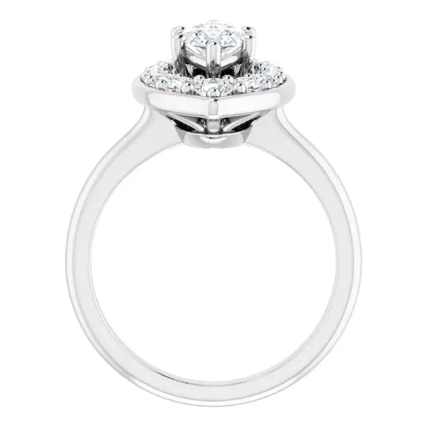 Blooming Pinpoint Flower Engagement Ring – Marquise Diamond - 4