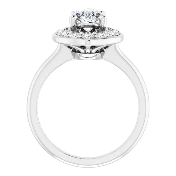 Blooming Pinpoint Flower Engagement Ring – Pear Diamond - 3