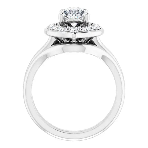 Blooming Pinpoint Flower Engagement Ring – Pear Diamond - 6