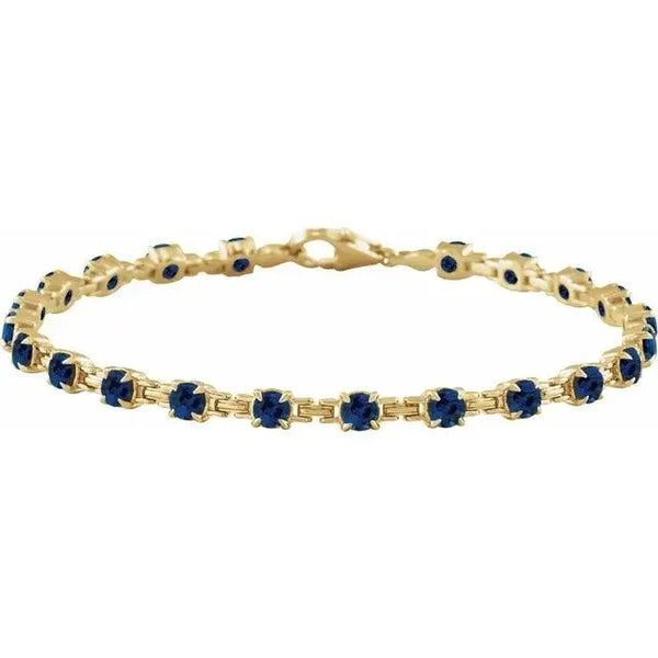 Blue Sapphire Bracelet – Handcrafted 14K Gold Luxury Jewelry