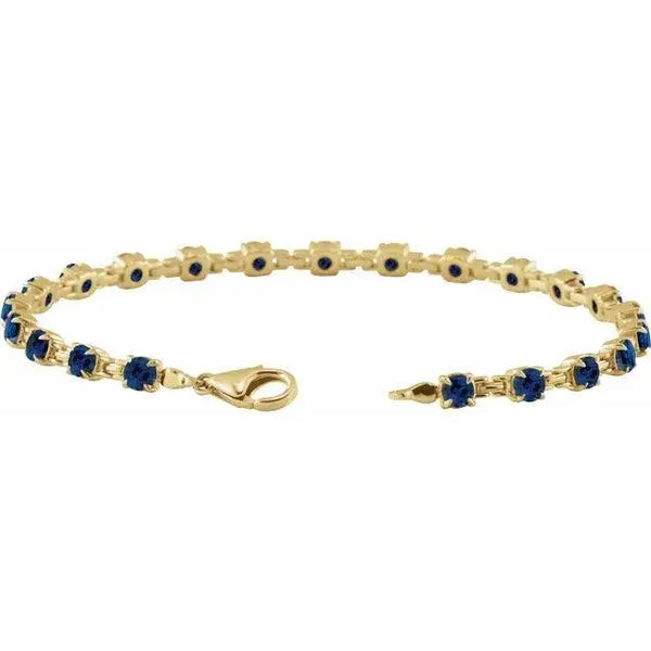 Blue Sapphire Bracelet – Handcrafted 14K Gold Luxury Jewelry - 2