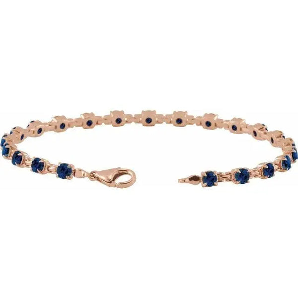 Blue Sapphire Bracelet – Handcrafted 14K Gold Luxury Jewelry - 4