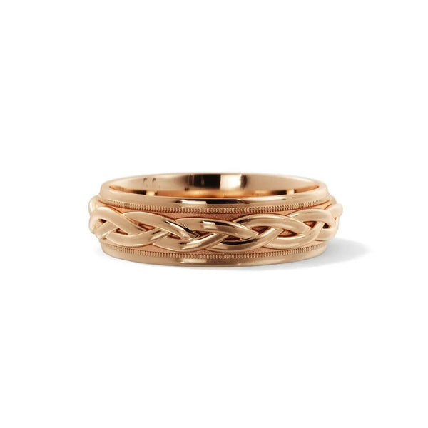 Braided Wedding Ring – Rose Gold 6mm - 2