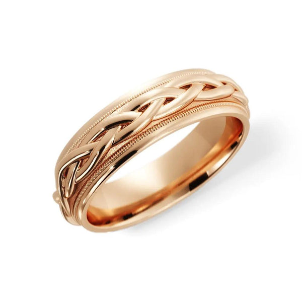 Braided Wedding Ring – Rose Gold 6mm