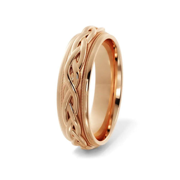 Braided Wedding Ring – Rose Gold 6mm - 3