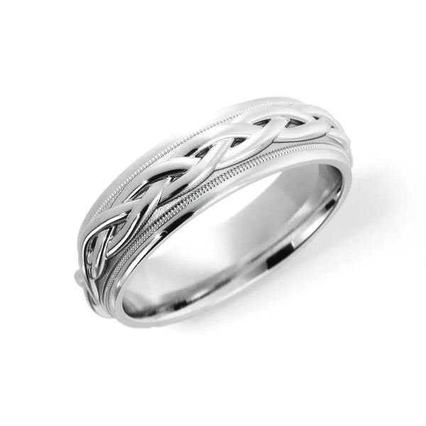 Braided Wedding Ring – White Gold 6mm