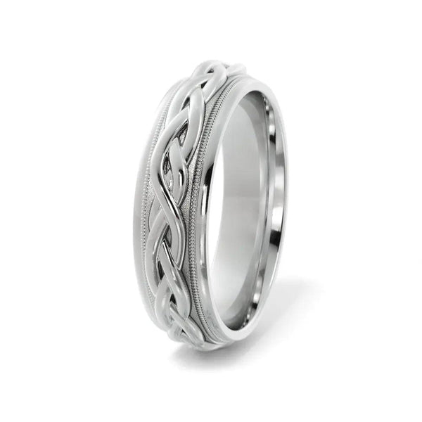 Braided Wedding Ring – White Gold 6mm - 2